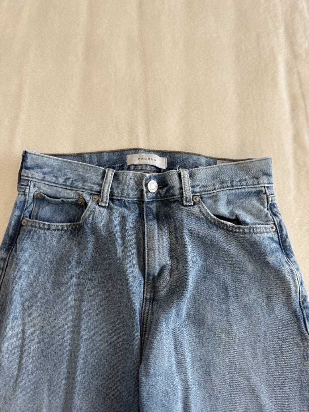 PacSun Blake Extreme Baggy Jeans 29x30 Light Wash Raw Hem Wide Leg - Picture 7 of 16
